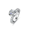 Women's Sterling Silver Moissanite Diamond Ring Geometric Style