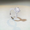 Women's Sterling Silver Moissanite Diamond Ring Geometric Style
