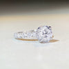 Women's Sterling Silver Moissanite Diamond Ring Geometric Style