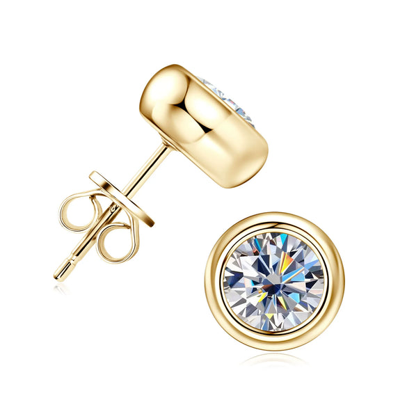 Women's 925 Sterling Silver Moissanite Earrings Simple Geometric Style Electroplating