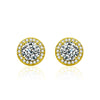 Women's Sterling Silver Moissanite Geometric Earrings Set With Diamonds
