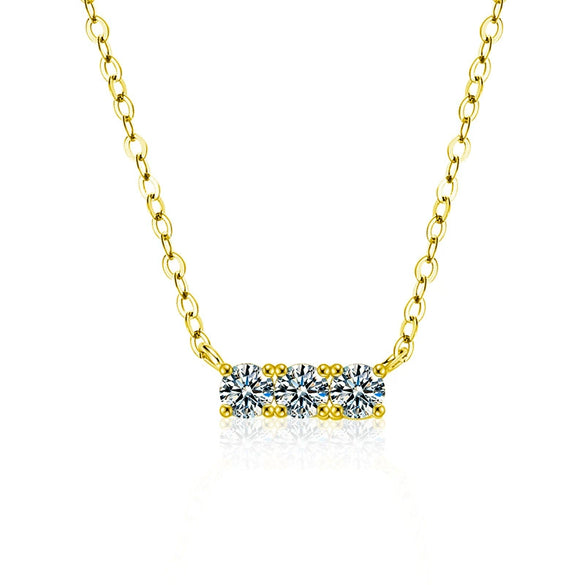 Women's 925 Sterling Silver Moissanite Geometric Pendant Necklace Set With Diamonds Cross Chain Highend Style
