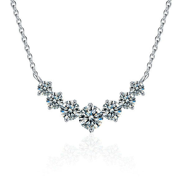 Women's 925 Sterling Silver Moissanite Geometric Pendant Necklace Set With Diamonds Cross Chain Highend Style