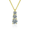 Women's 925 Sterling Silver Moissanite Geometric Pendant Necklace Set With Diamonds Cross Chain Highend Style