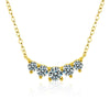 Women's 925 Sterling Silver Moissanite Geometric Pendant Necklace Set With Diamonds Cross Chain Highend Style