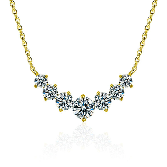 Women's 925 Sterling Silver Moissanite Geometric Pendant Necklace Set With Diamonds Cross Chain Highend Style