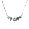 Women's 925 Sterling Silver Moissanite Geometric Pendant Necklace Set With Diamonds Cross Chain Highend Style