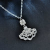 Women's 925 Sterling Silver Moissanite Mini Skirt Clavicle Necklace With Diamond Fan Pendant Jewelry Accessories