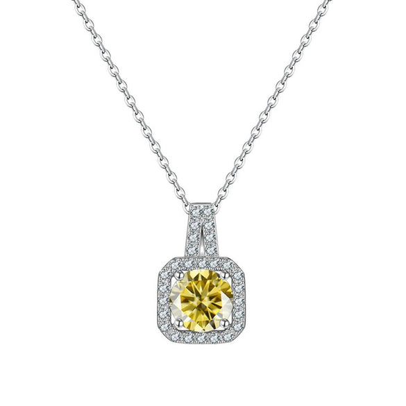 Women's Sterling Silver Moissanite Necklace Set With Precious Stones Animal Zodiac Round Design