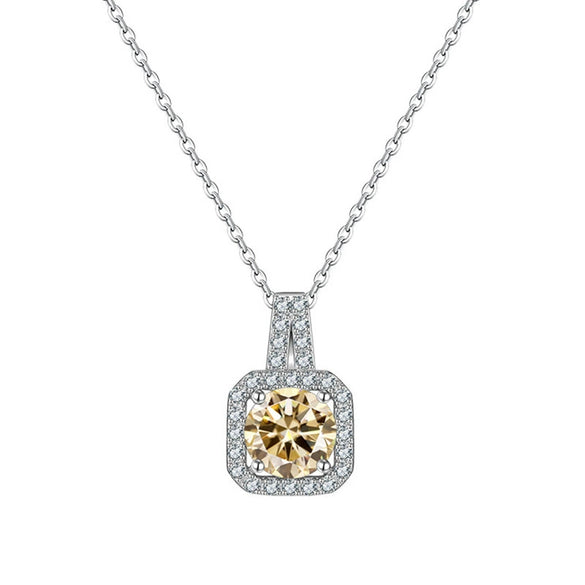 Women's Sterling Silver Moissanite Necklace Set With Precious Stones Animal Zodiac Round Design