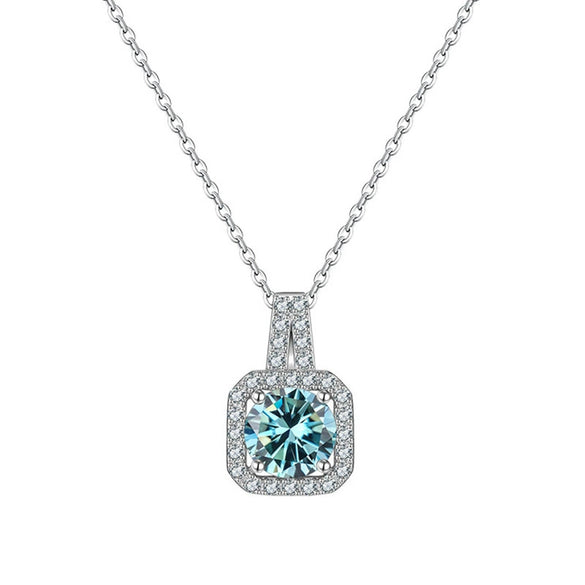 Women's Sterling Silver Moissanite Necklace Set With Precious Stones Animal Zodiac Round Design