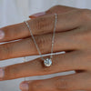 Women's 225 Sterling Silver Moissanite Pendant Necklace With Flower Pattern 14K Gold Plated And Cross Chain