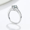 Women's Sterling Silver Moissanite Ring Four Prong Geometric Adjustable Open Band Electroplated Fine Jewelry Gift