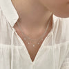 Women's 925 Sterling Silver Multilayer Geometric Style Necklace With O Word Chain And Electroplating