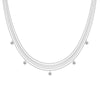 Women's 925 Sterling Silver Multilayer Geometric Style Necklace With O Word Chain And Electroplating