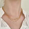 Women's 925 Sterling Silver Multilayer Geometric Style Necklace With O Word Chain And Electroplating