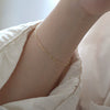 Women's 925 Sterling Silver Naked Chain Bracelet Geometric Style Goldplated