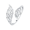 Women's 925 Sterling Silver Open Ring With Hollow Leaves And Butterfly Pattern Natural Style