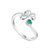 Women's 925 Sterling Silver Open Ring With Hollow Leaves And Butterfly Pattern Natural Style