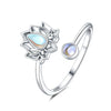 Women's 925 Sterling Silver Open Ring With Hollow Leaves And Butterfly Pattern Natural Style