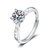 Women's 925 Sterling Silver Open Ring With Moissanite Geometric Inlay Electroplated Anti Allergy Non Fading Classic Simple Style
