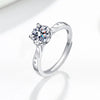Women's 925 Sterling Silver Open Ring With Moissanite Geometric Inlay Electroplated Anti Allergy Non Fading Classic Simple Style
