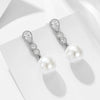 Women's Sterling Silver Pearl Inlaid Geometric Dropshaped Earrings
