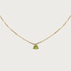 Women's Sterling Silver Peridot Necklace With Geometric Triangle Pendant And Ochain