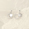 Women's Sterling Silver Plum Blossom Earrings With Electroplated Finish Elegant Botanical Flower Jewelry