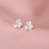 Women's Sterling Silver Plum Blossom Flower Stud Earrings Light Luxury Electroplated Floral Fashion Jewelry