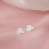 Women's Sterling Silver Plum Blossom Flower Stud Earrings Light Luxury Electroplated Floral Fashion Jewelry