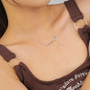 Women's 925 Sterling Silver Rainbow Water Drop Zircon Gem Inlaid Pendant Necklace With Cross Chain And Tassel