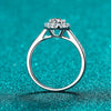 Women's 925 Sterling Silver Ring Plated With Pt950 Gold Set With Moissanite Four Claw Round Bag Design Electroplated