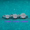 Women's 925 Sterling Silver Ring Plated With Pt950 Gold Set With Moissanite Four Claw Round Bag Design Electroplated
