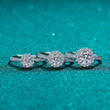 Women's 925 Sterling Silver Ring Plated With Pt950 Gold Set With Moissanite Four Claw Round Bag Design Electroplated