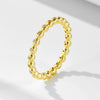 Women's Sterling Silver Ring With Small Round Beads And Diamondencrusted Geometric Design