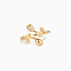 Women's Sterling Silver Rose Flower Opening Ring Geometric Electroplated