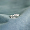 Women's Sterling Silver Round Zircon Ring With Geometric Design And Electroplating Treatment