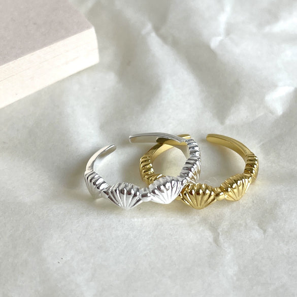 Women's 925 Sterling Silver Shell Geometric Ring