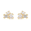 Women's 925 Sterling Silver Simple Geometric Zircon Stud Earrings Fashion Fine Jewelry