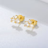 Women's 925 Sterling Silver Simple Geometric Zircon Stud Earrings Fashion Fine Jewelry