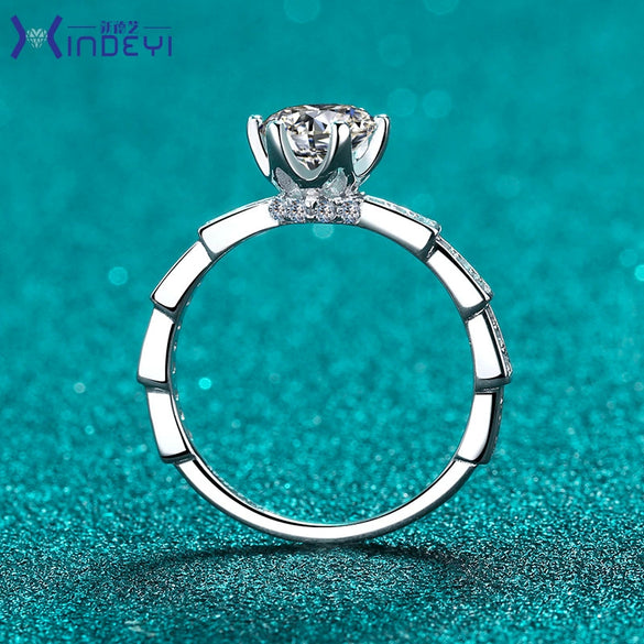 Women's 925 Sterling Silver Snake Bone Ring Light Luxury Style With Animals Pattern And Goldplated Moissanite