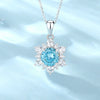 Women's 925 Sterling Silver Snowflake And Sunflower Pendant Necklace With Zircon And High Carbon Diamond