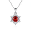 Women's 925 Sterling Silver Snowflake And Sunflower Pendant Necklace With Zircon And High Carbon Diamond