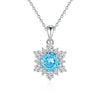 Women's 925 Sterling Silver Snowflake And Sunflower Pendant Necklace With Zircon And High Carbon Diamond