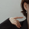 Women's Sterling Silver Star And Moon Tassel Pearl Earrings With Natural Style And Electroplated Finish