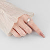 Women's 925 Sterling Silver Star Rotating Adjustable Open Ring With Electroplated Light Luxury Style