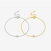 Women's 925 Sterling Silver Star Sweet Style Electroplated Platinum And 18K Gold Bracelet