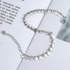 Women's 925 Sterling Silver Tassel Bracelet Simple Light Luxury Geometric Round Sequin Chain Bracelet With Electroplated Finish