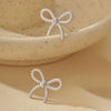 Women's 925 Sterling Silver Twist Bow Microinlay Earrings
